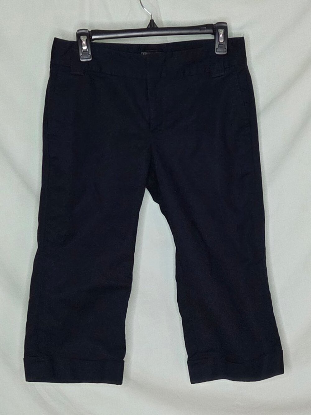 Banana Republic - navy, cropped, cuff-hemmed pants - size 8
